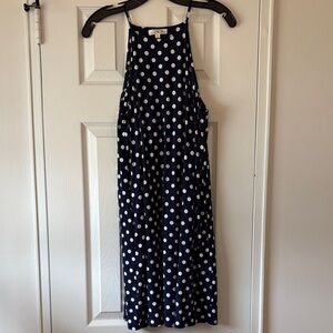 Nine Britton Dark Blue and White Polka Dot Blouse